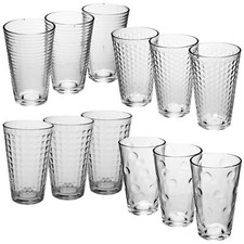 300ml Drinking Glasses Sets Glassware Cup Patterned Water Juice Cocktail Tumbler