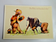 alte Postkarte zwei Bären Teddys Teddy Bär ...