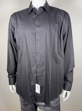Calvin Klein Men's Button Down Long Sleeve Black Slim Fit 2XL NWT