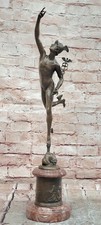 Statua In Bronzo Di Mercurio Volante In Bronzo 16.75" Firmata: Giambologna Arte