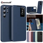For Samsung Galaxy S26 S25 S24 S23 Ultra Leather Flip Case w/ Smart View Window