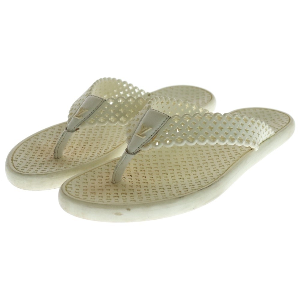 Louis Vuitton Monogram Thong Sandals White Size 36 US About5 For Women thumbnail 2