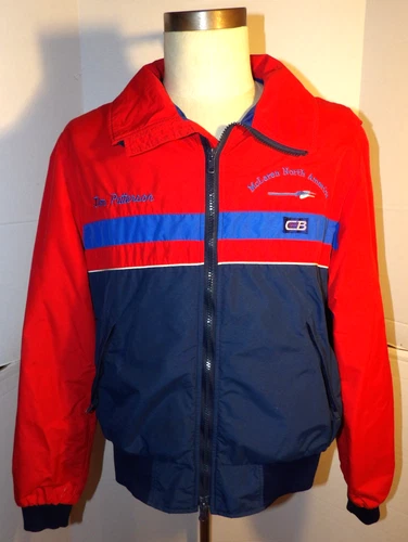 VINTAGE 1985 "McLAREN NORTH AMERICA" EMBROIDERED JACKET! CB SPORTS! RED & NAVY S image 5