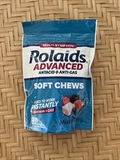 Rolaids Advanced Antacid  Anti-Gas Mixed Berry Soft Chews 28 ct EXP 12/25 NEW