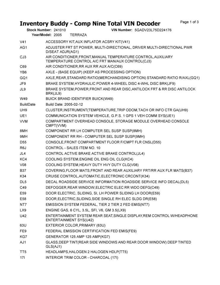 Fuel Tank SV6 Extended Wb 121" VIN V 5th Digit Fits 05-09 MONTANA 3615456 thumbnail 4
