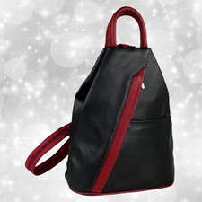 Toscanto Damen Cityrucksack Schultertasche Leder Rucksack Tasche OTT604RD