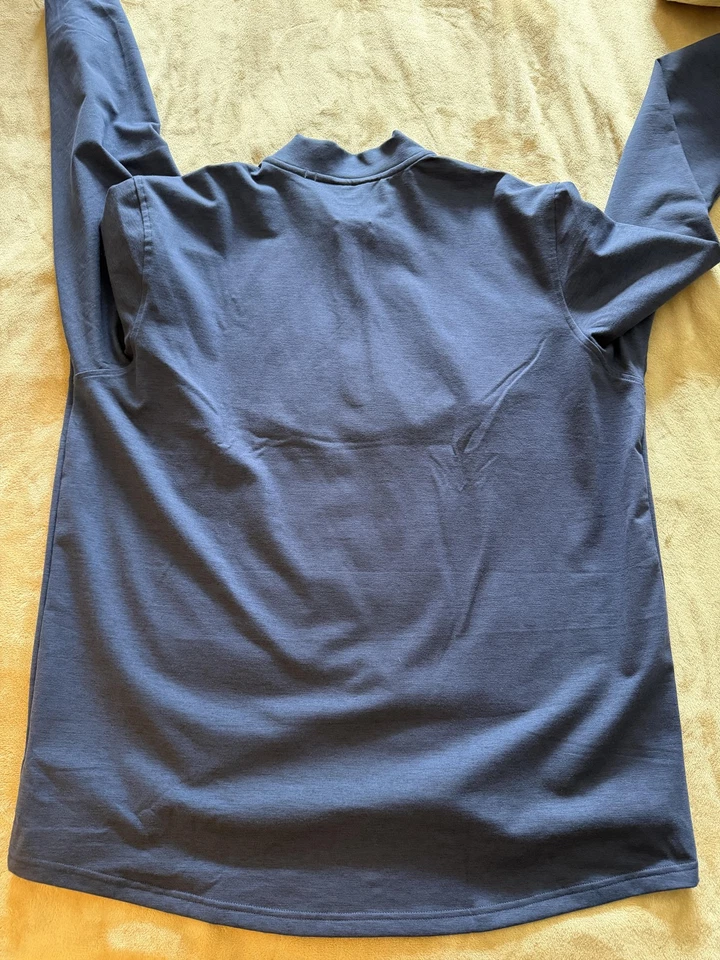 Puma Pullover Mens Large Blue Quarter Zip Athletic Training Long Sleeve - Image 4 of 4