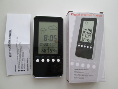 Funk Digitale Wetterstation mit Zeitkalender Alarm Temperatur Luftfeuchtigkeit