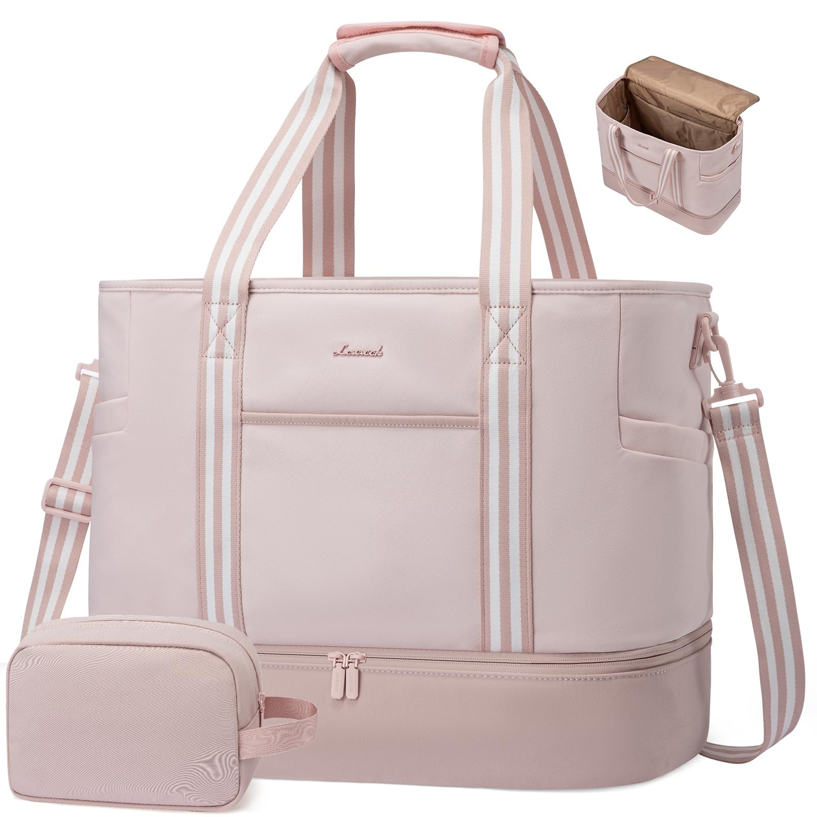 45L Travel Duffle Bag for Women - Carry-On Weekender with Toiletry Pocket