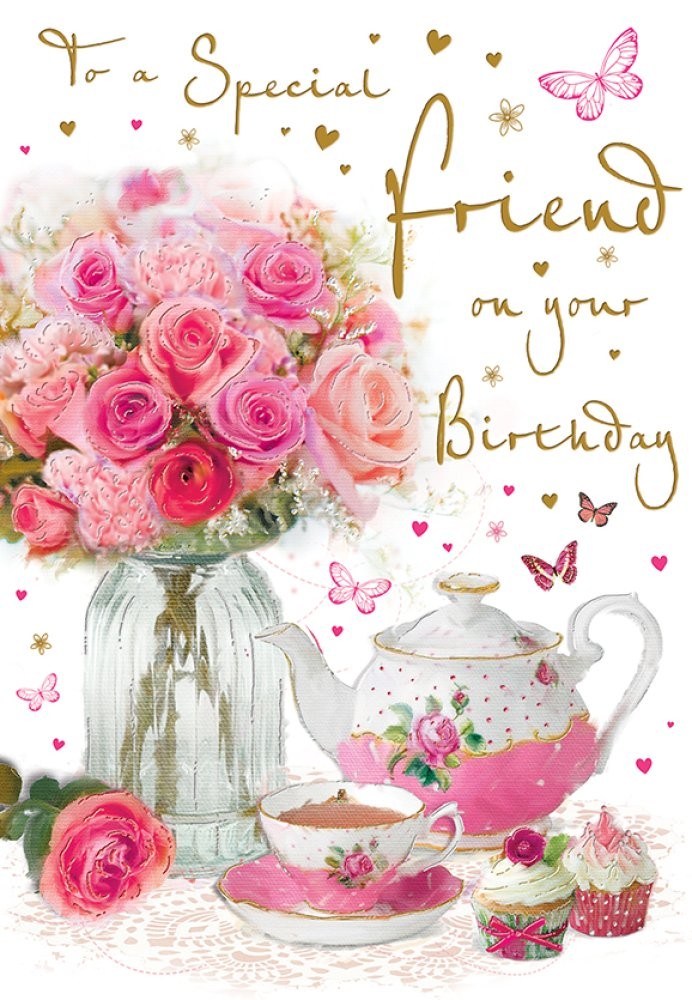 Birthday Card Friend - Foil Finish - Regal - 6.2"" x 9""