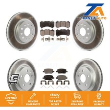 Front Rear Coated Disc Brake Rotors & Ceramic Pad Kit For Chevrolet Camaro LT LS