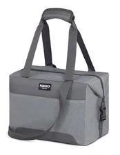 Igloo 24 Can Capacity Snapdown Soft Sided Cooler, Gray Twill with Ibiza Blue