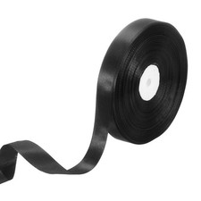 Black Polyester Satin Ribbon 3/4 Inch x 100 Yards Single Face For Crafts