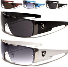 OVERSIZED WRAP SUNGLASSES KHAN BIG LARGE DESIGNER SHIELD UV400 MENS LADIES WOMEN