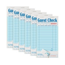 6 Pack Blue Guest Checks Books for Servers Server Note Pads, Waiter Checkbook...