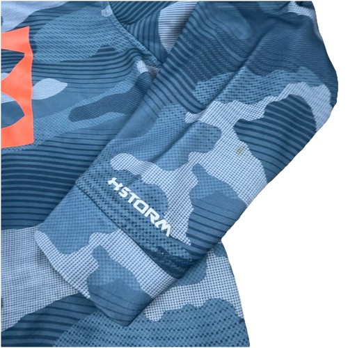 Under Armour Hoodie Boys XL Blue Orange Camo Full Zip Sweatshirt Jacket Youth * - Picture 3 of 11