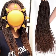 24  Senegalese Spring Twist Crochet Braid Extensions Dark Brown to Auburn Ombre