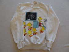 1985 Vintage Looney Tunes Sweatshirt B.J. Frog Tweety Bird Women's Small Flaws
