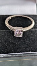 18ct White Gold Brilliant Cut In Rub Over Set Diamond 0.5ct VS2 Ring 3.8g size M