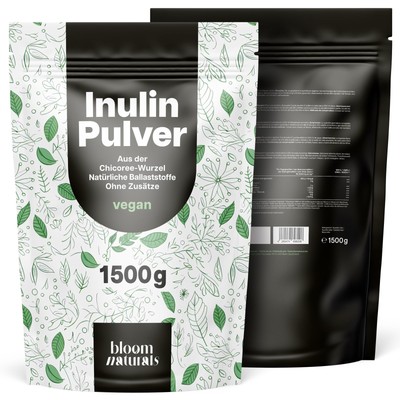 Inulin Pulver 1500g - Aus Chicorée-Wurzel - Natürliche Ballaststoffe - Vegan