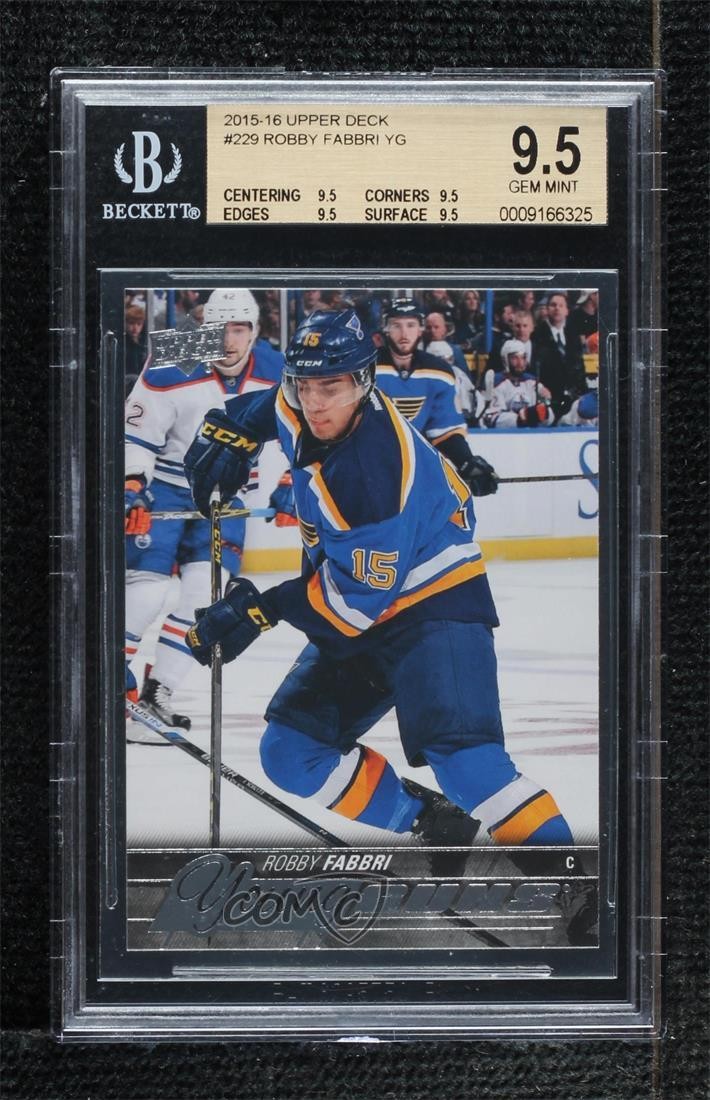 2015-16 Upper Deck Young Guns Robby Fabbri #229 BGS 9.5 GEM MINT Rookie RC r9d