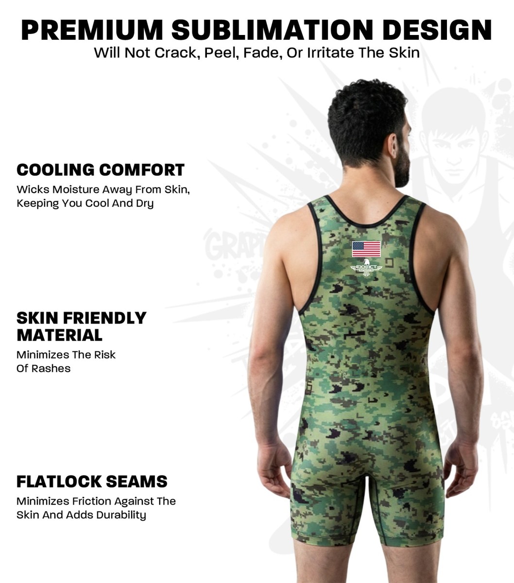 Exxact Sports Digital Camouflage Men's Wrestling Singlets