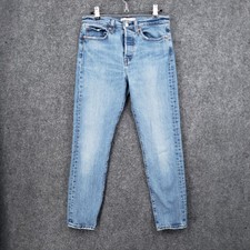 Levis Jeans Womens 28 Blue Wedgie Premium Denim Button Fly Straight Leg Stretch