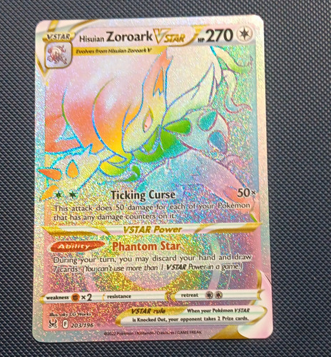 The Pokémon Company Hisuian Zoroark VSTAR 203/196 Lost Origin SR FA Holo EN