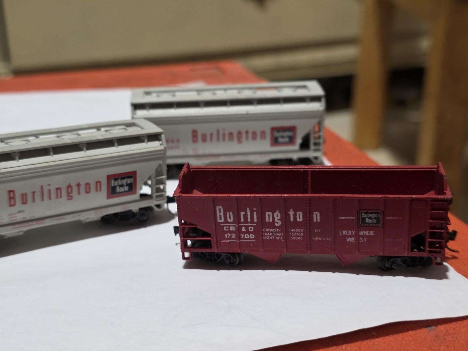 Atlas N Scale Burlington Route CB&Q Hopper Car Lot 3 Freight Cars Vintage
