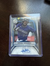 2025 Topps Tribute Adael Amador RC #TA-AA Rockies Blue Foil On Card Auto /150
