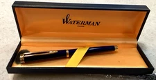 Waterman "Idea" Deep Blue/Gold Fountain Pen 18Gold Nib 750 M - Made in France