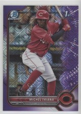 2022 Bowman Chrome Prospects Mega Box Purple Mojo Refractor Michel Triana 2r8