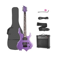 Electric Guitar Full Size Flame Design Set with Guitar Bag, Shoulder Strap, A...