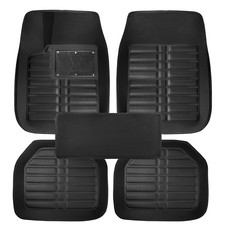 Rubber And Leather Floor Mats Car All Weather Heavy Duty Car Mats Liners Black
