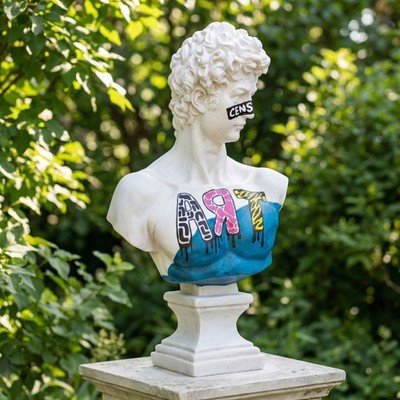 Pop Art David Statue, Modern Renaissance Michelangelo Sculpture Home Garden Deco