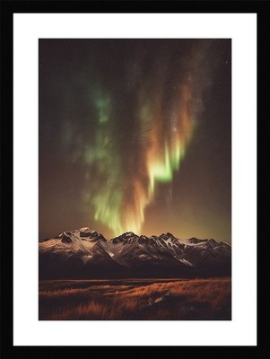 Moody Northern Lights Framed Wall Art Poster Canvas Print Picture