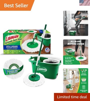 Libman Tornado Spin Mop System and 1 Refill, Mop and Bucket with Wringer Set ...