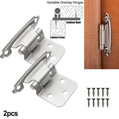 2pc Lot Kitchen Hinges Overlay Self Closing Face Mount Cupboard Door Hinge