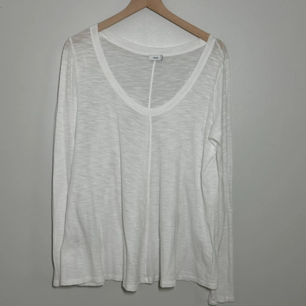 新品　Vince テクスチャー長袖Tシャツ XS ホワイト Vince T-Shirts for Women for sale | eBay