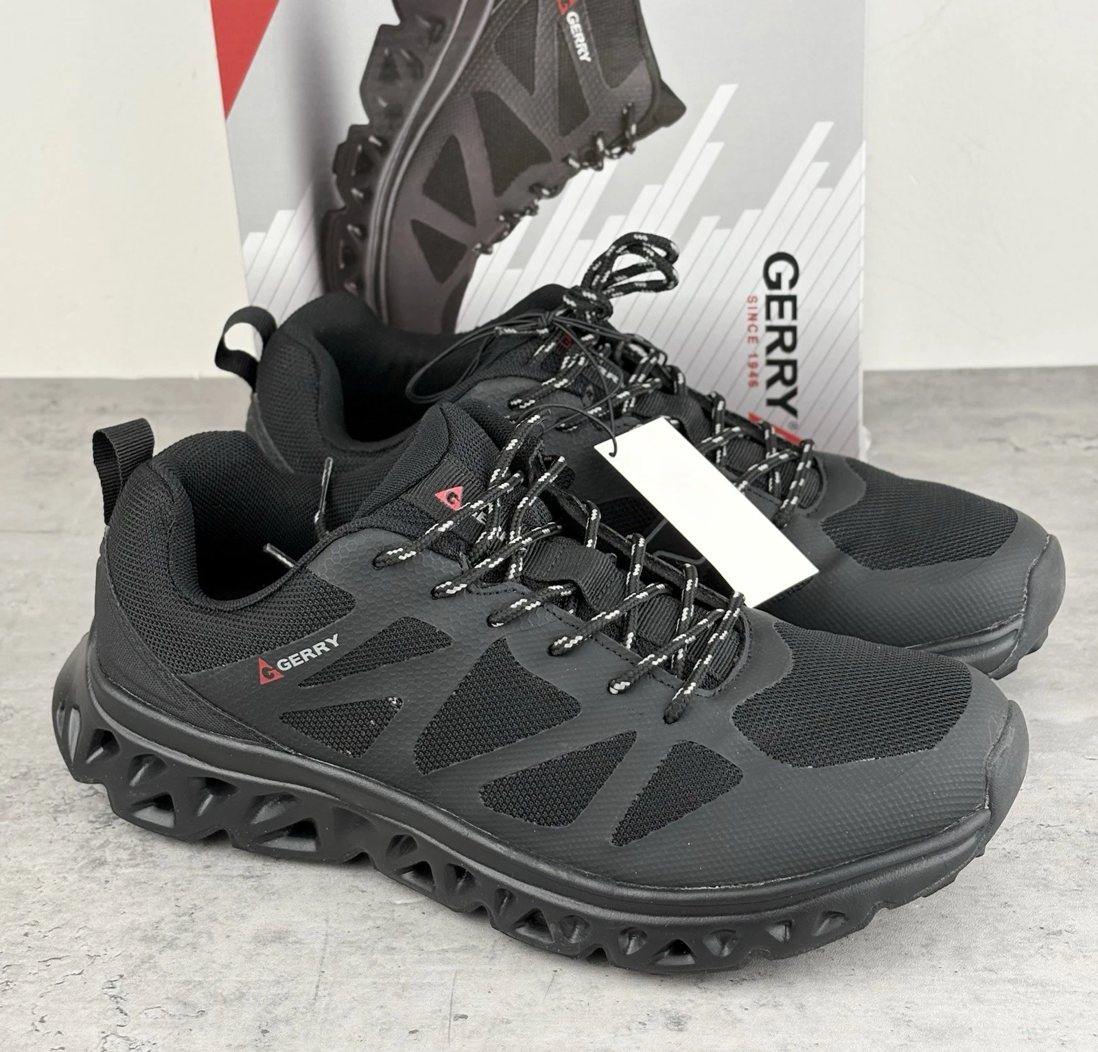 NEW Gerry Men's Speed Trail Lace-Up Shoes Black Size 9.5 New In Box