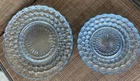 8 Vintage Anchor Hocking Sapphire Blue Plates 4 @ 9.5" and 4 @ 6.5" 1940's