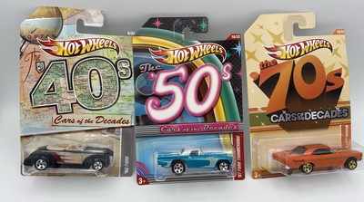 Lot/3 Hot Wheels Cars Of The Decades Series 2010 Diecast Cars- NIP