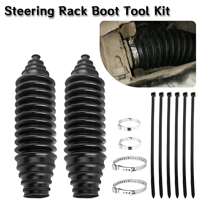 Pair Universal Steering Rack Boot Boots Gaiters High Quality Repair Kit-Stretchy - Image 3 of 4
