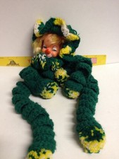 Vintage Hand Made Knitted Clown Doll