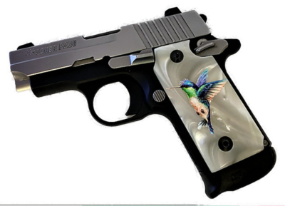 Custom Acrylic SPD Grips For Sig Sauer P238 - Cheetah Print Ambidextrous