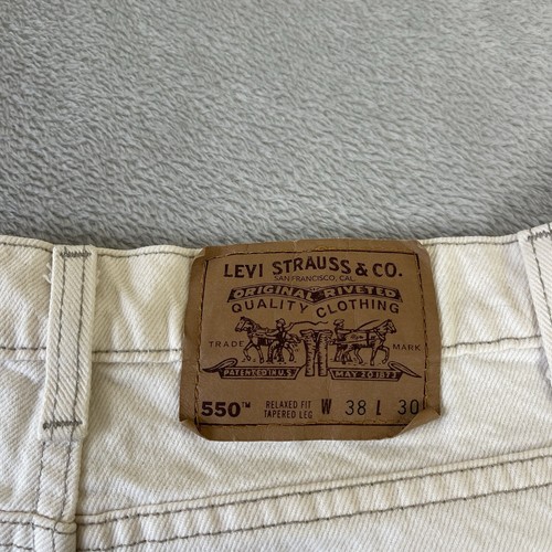 Jeans uomo Levis 550 vintage made in USA denim affusolato bianco maculato taglia W36 L30 - Foto 12 di 15