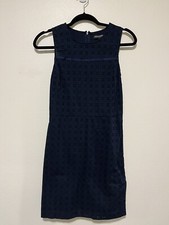 Banana Republic Navy Eyelet Shift Dress Size 2 Romantic Classic Modern