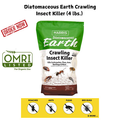Harris (64 Oz) Diatomaceous Earth Crawling Insect Killer -Kills Roaches, Fleas