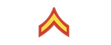 4" marine corps e-2 pfc private first class gold bumper sticker decal usa made