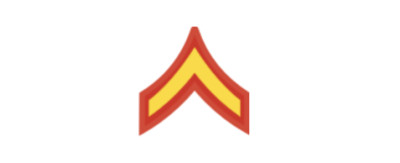 4'' marine corps e-2 pfc private first class gold bumper sticker decal usa made